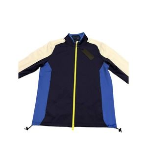 NEW Greyson Men’s Medium Sequoia Full Zip Colorblock Golf Jacket Arctic White